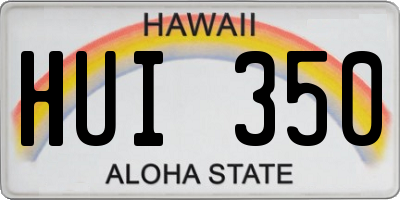 HI license plate HUI350