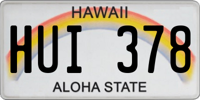 HI license plate HUI378
