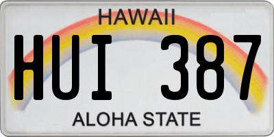 HI license plate HUI387