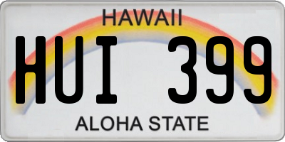 HI license plate HUI399