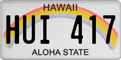 HI license plate HUI417