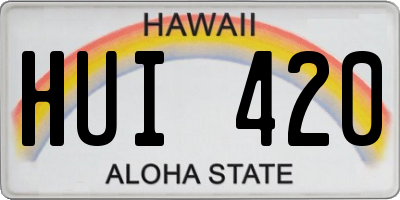 HI license plate HUI420