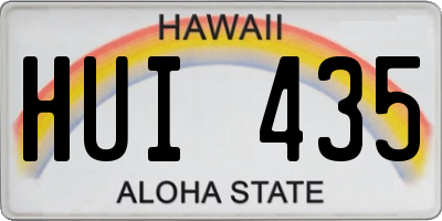 HI license plate HUI435