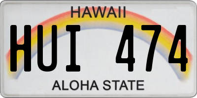 HI license plate HUI474