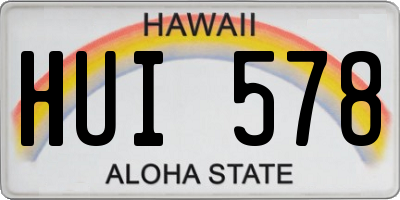 HI license plate HUI578