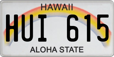 HI license plate HUI615