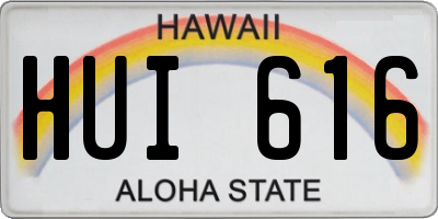 HI license plate HUI616