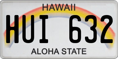 HI license plate HUI632