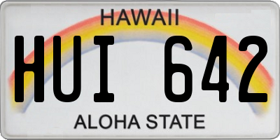 HI license plate HUI642