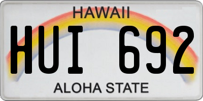 HI license plate HUI692