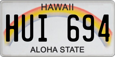 HI license plate HUI694