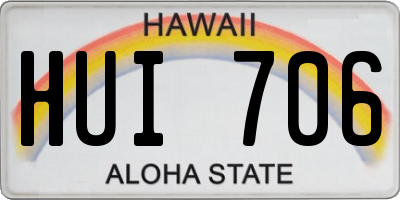 HI license plate HUI706