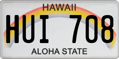 HI license plate HUI708
