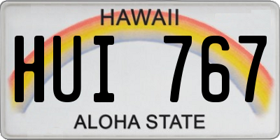 HI license plate HUI767