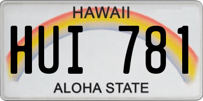 HI license plate HUI781