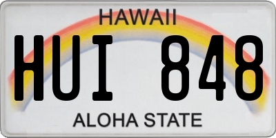 HI license plate HUI848