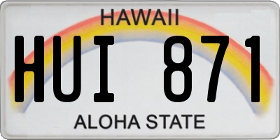 HI license plate HUI871