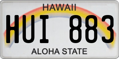 HI license plate HUI883