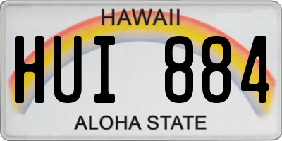 HI license plate HUI884