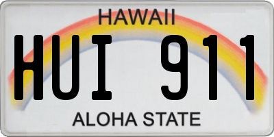 HI license plate HUI911