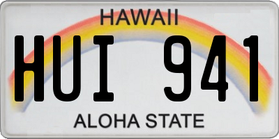 HI license plate HUI941
