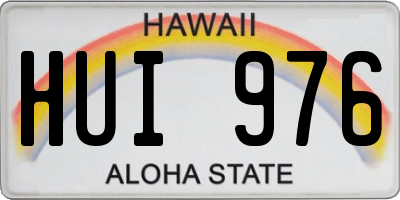 HI license plate HUI976