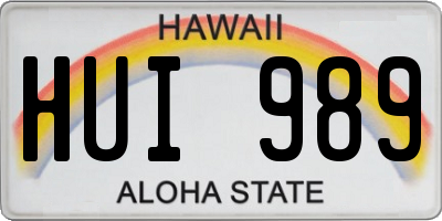 HI license plate HUI989