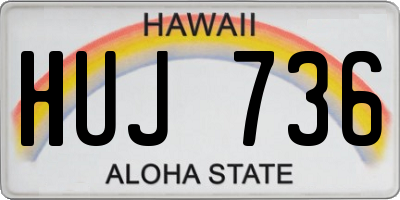 HI license plate HUJ736