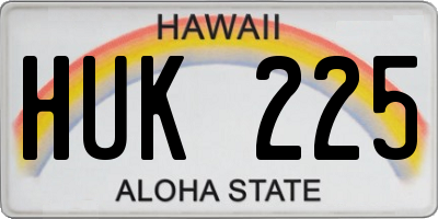 HI license plate HUK225