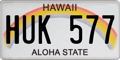 HI license plate HUK577