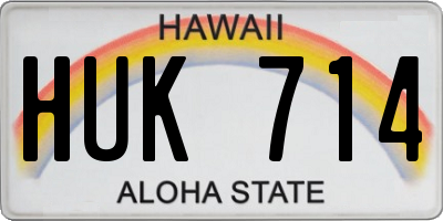 HI license plate HUK714