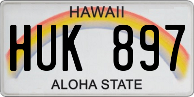 HI license plate HUK897