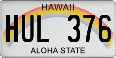 HI license plate HUL376