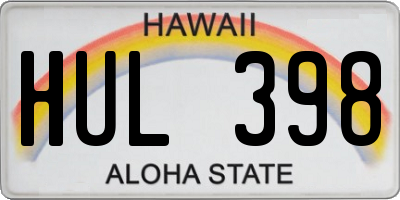 HI license plate HUL398