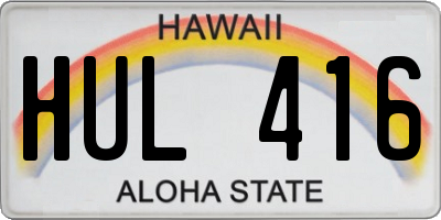 HI license plate HUL416