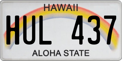 HI license plate HUL437