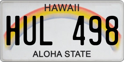 HI license plate HUL498