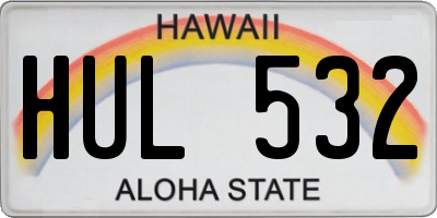 HI license plate HUL532