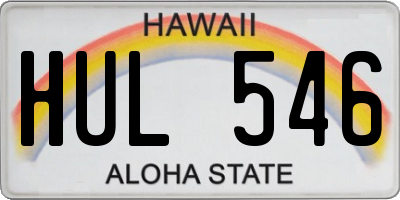 HI license plate HUL546