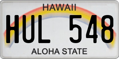 HI license plate HUL548