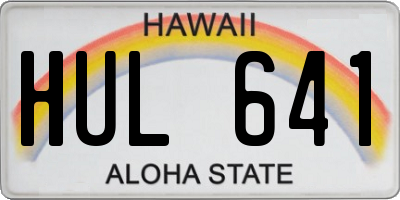 HI license plate HUL641