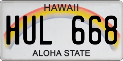 HI license plate HUL668