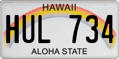 HI license plate HUL734