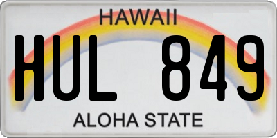HI license plate HUL849