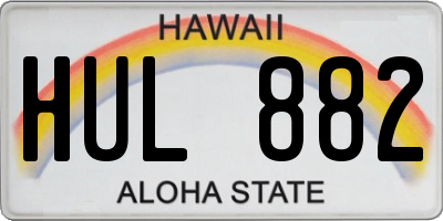 HI license plate HUL882