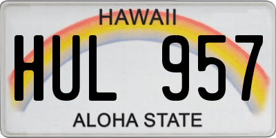 HI license plate HUL957