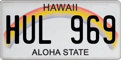 HI license plate HUL969