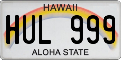 HI license plate HUL999