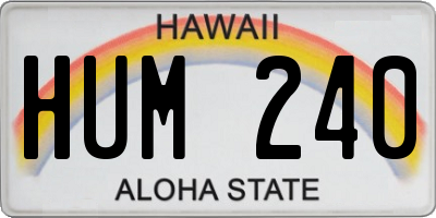 HI license plate HUM240