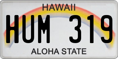 HI license plate HUM319